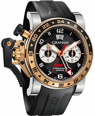 Graham Chronofighter Oversize GMT 2OVGG.B21A.K10S Black Steel & Gold Replica watch